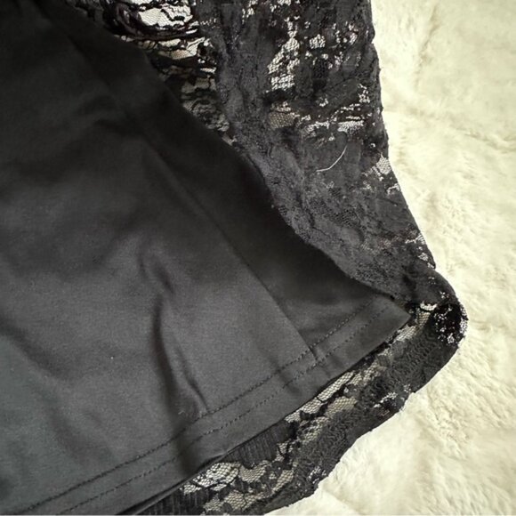 Asos | Black Lace Midi Spaghetti Strap Skater Dress | Size 4 - Picture 3 of 8